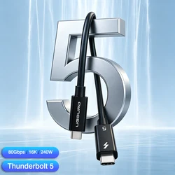 Ultra High - Speed Thunderbolt 5 Coaxial Cable - Type C to Type C, PD 240W, 16K, 120Gbps/80Gbps - 0.3m (TBT5 Coax Cable)