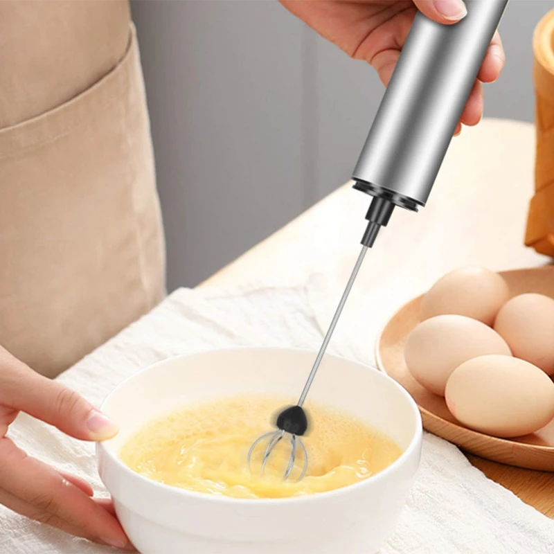 Milk Frother Handheld Coffee Frother Electric Whisk USB Rechargeable Foam Maker Bubbler Egg Beater for Hot Chocolate