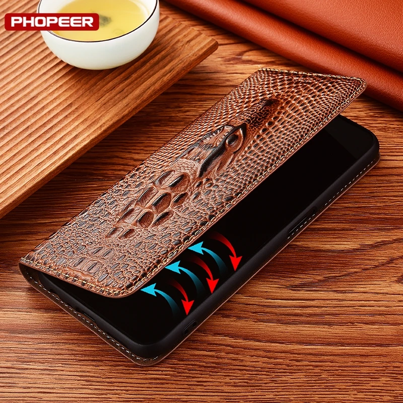Premium Genuine Leather Flip Wallet Case for Asus ROG and Zenfone Series