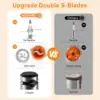 500W Electric Food Processor, Glass Bowl Multifunctional Vegetable Food Chopper, Kitchen Utensils 2