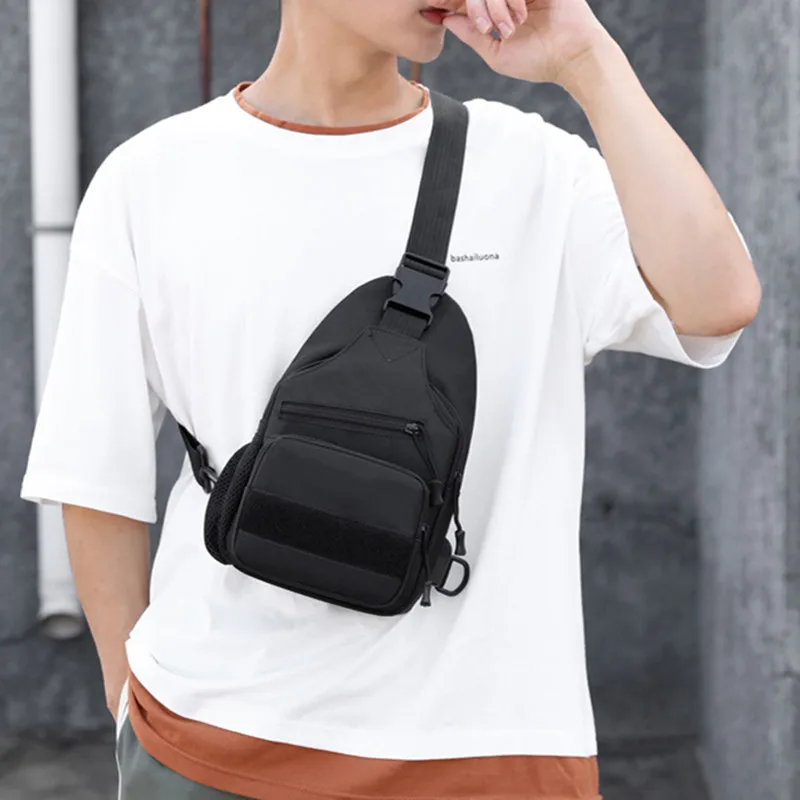 New Multifunction Men's Chest Bag Fashion USB Charging Shoulder Phone Bag Casual Male Crossbody Bag Sports Travel Sling Bag