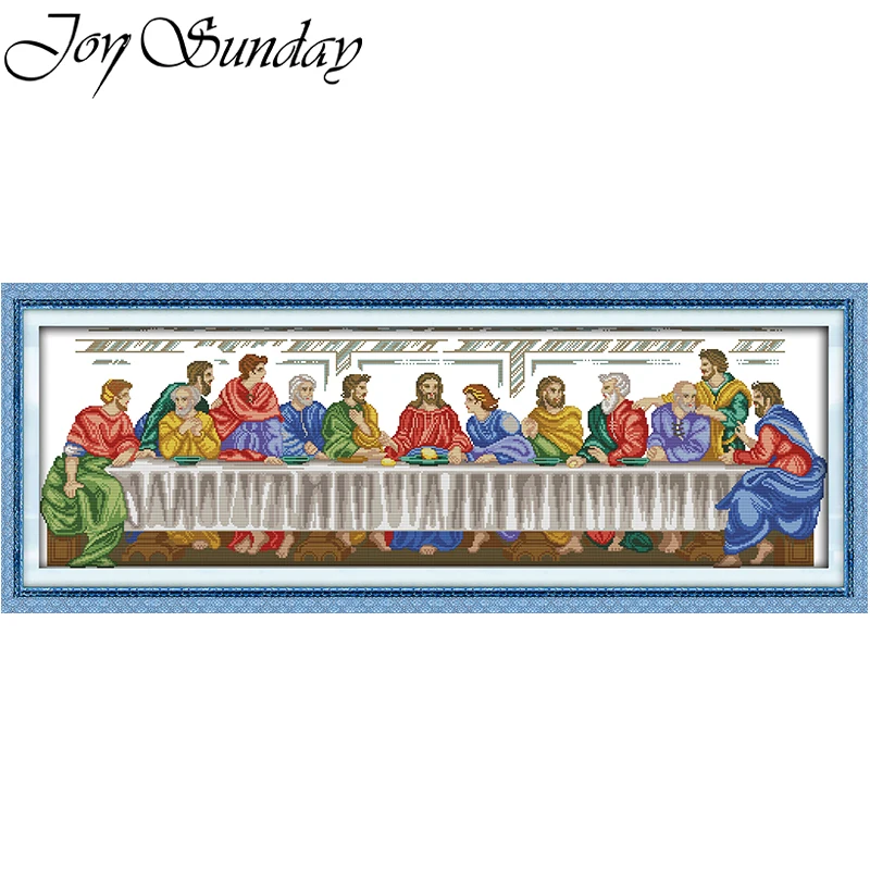Cross Stitch Kit Joy Sunday The Last Supper Pattern 16/14/11CT Printed for Home Decor