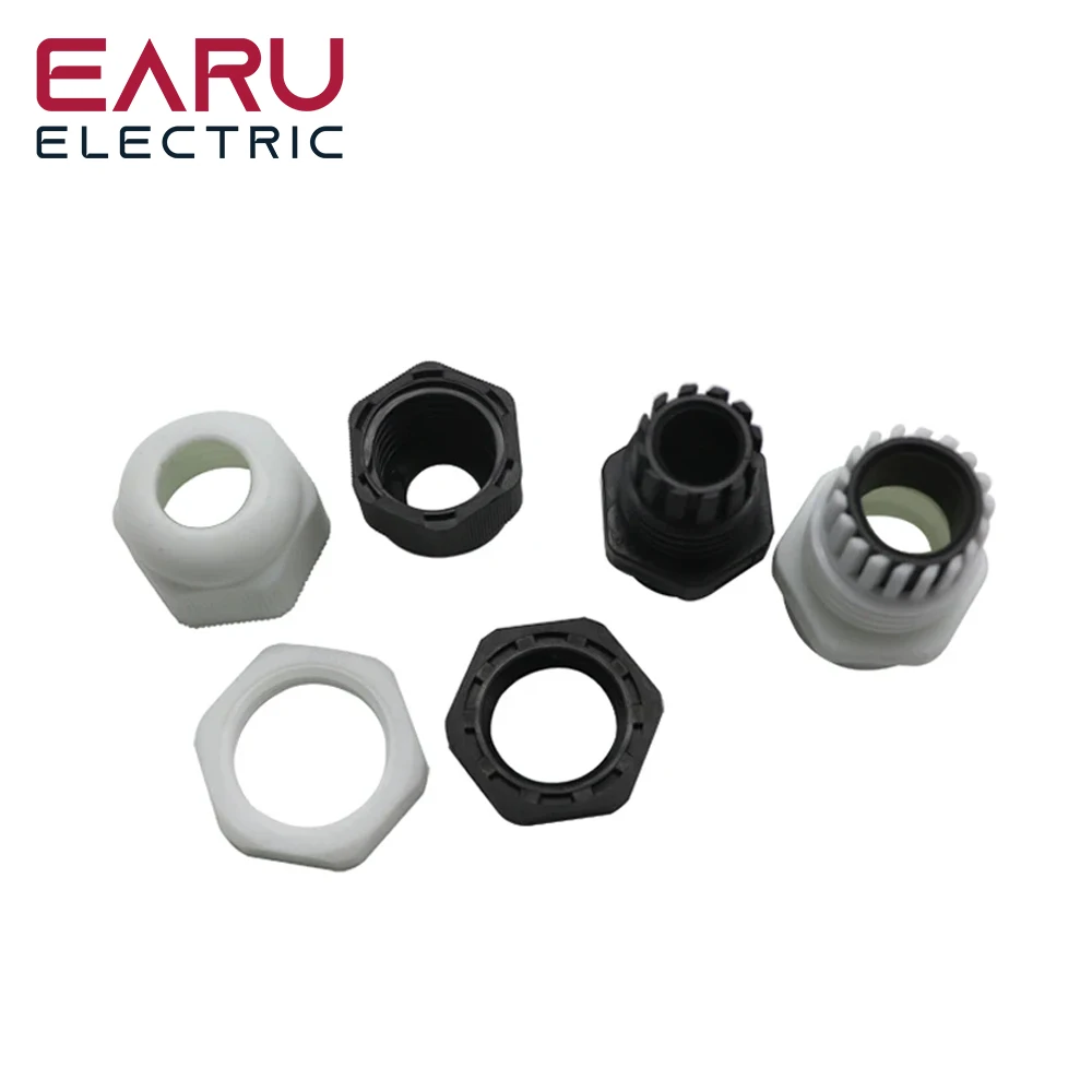 10PCS Waterproof Cable Gland Cable Entry IP68 PG7 PG9 PG11 PG13.5 PG16 PG19 PG21 PG25 Nylon Plastic Connector