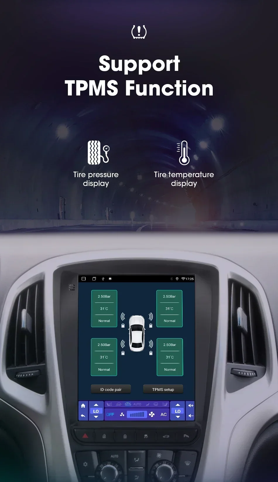 Carplay für Opel Astra J Buick Verano Android Auto Autoradio Tesla Style Bildschirm Multimedia Player BT Stereo mit Rahmen und Kabel – Detail 24