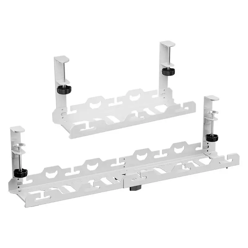 

No Drilling Under Desk Cable Management Metal Cable Tray Under Desk Organizer Power Strip Cord Holder