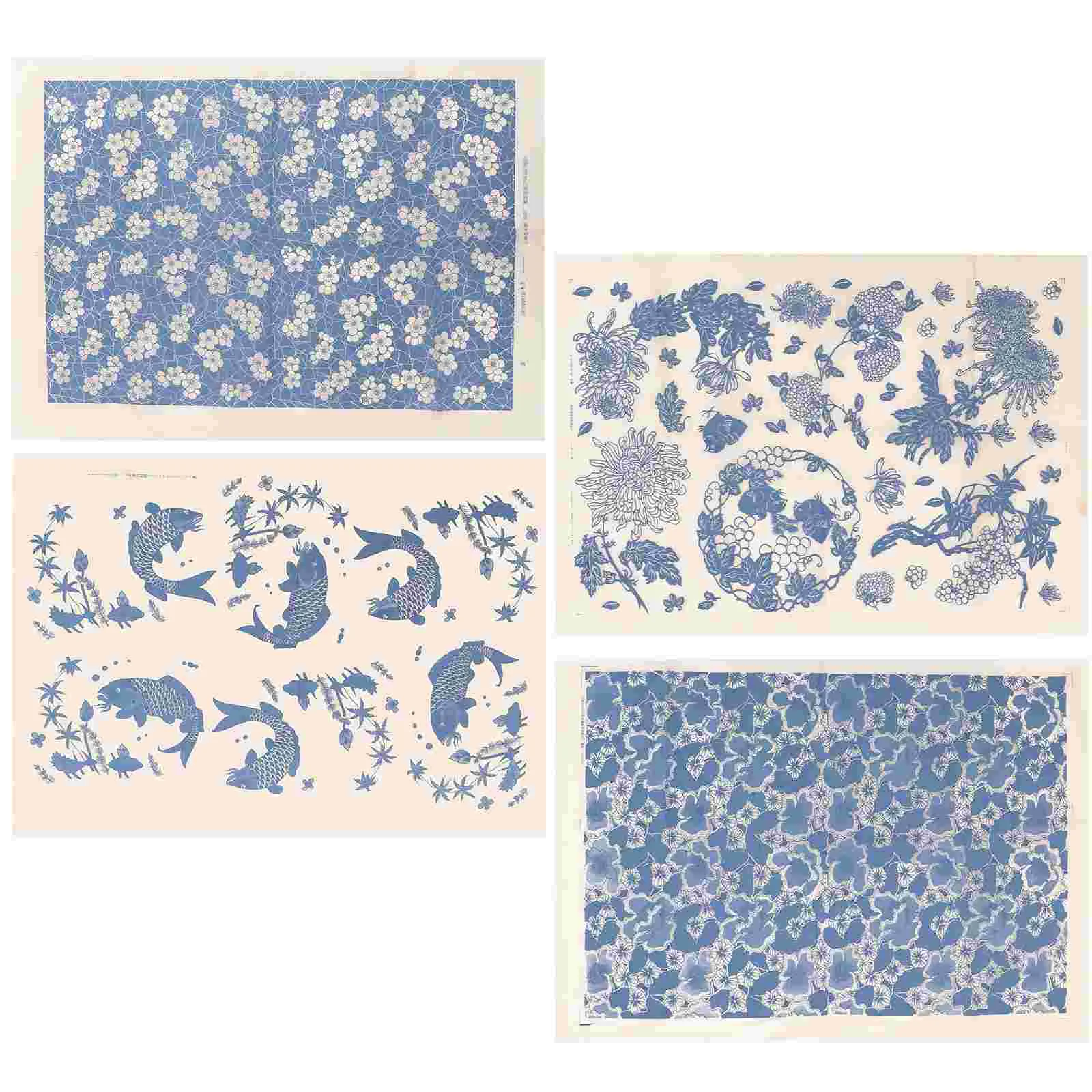 

Ceramic Decals Pottery Ceramics Clay Transfer Paper Chinese Underglaze Potterying Flower Printing Blue Porcelain Sticker