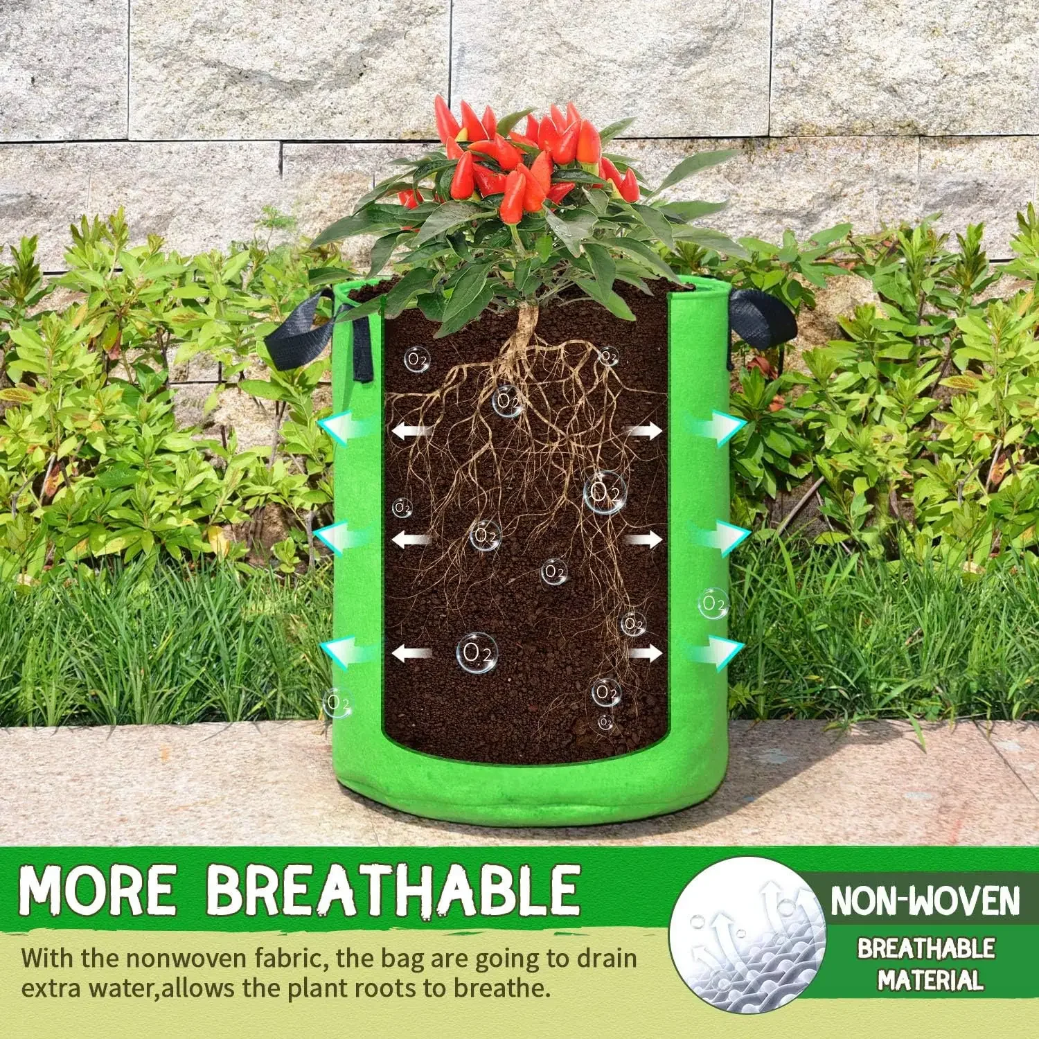 5/10 Gallon Felt Plant Grow Bags