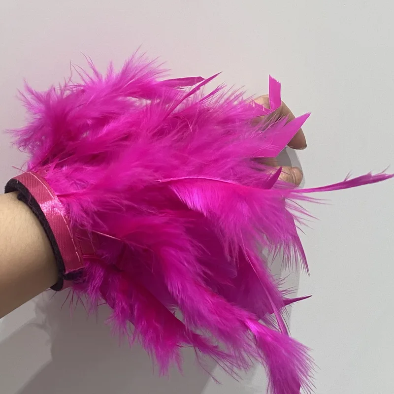 Fashion Feather Cuffs For Women Bracelet Plume Sexy Handcuffs ostrich Feather Cuffs Manicure hand photo cuffs Anklet Bracelet bangle bracelet