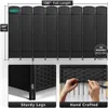 8-Panel Black Room Divider with Double Hinged Panels, 6 ft Tall Folding Privacy Screen 5