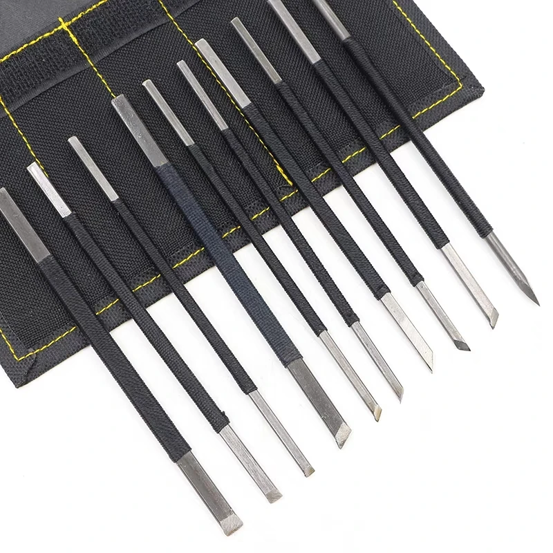 Wood Carving Blades, Cutting Knife, Wood Carving Knives, Carving Tool 10pcs/set Wood Handle Carving Chisel Cutter Knife Woodworking Engraving Kit
