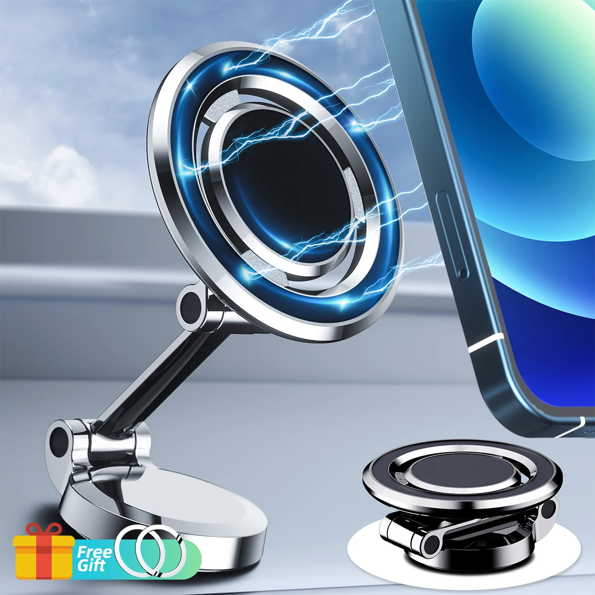 

Magnetic Car Dashboard Phone Holder Bracket for Magsafe IPhone12 13 14 Pro Max Samsung Xiaomi Folding Magnetic GPS Mount For Car