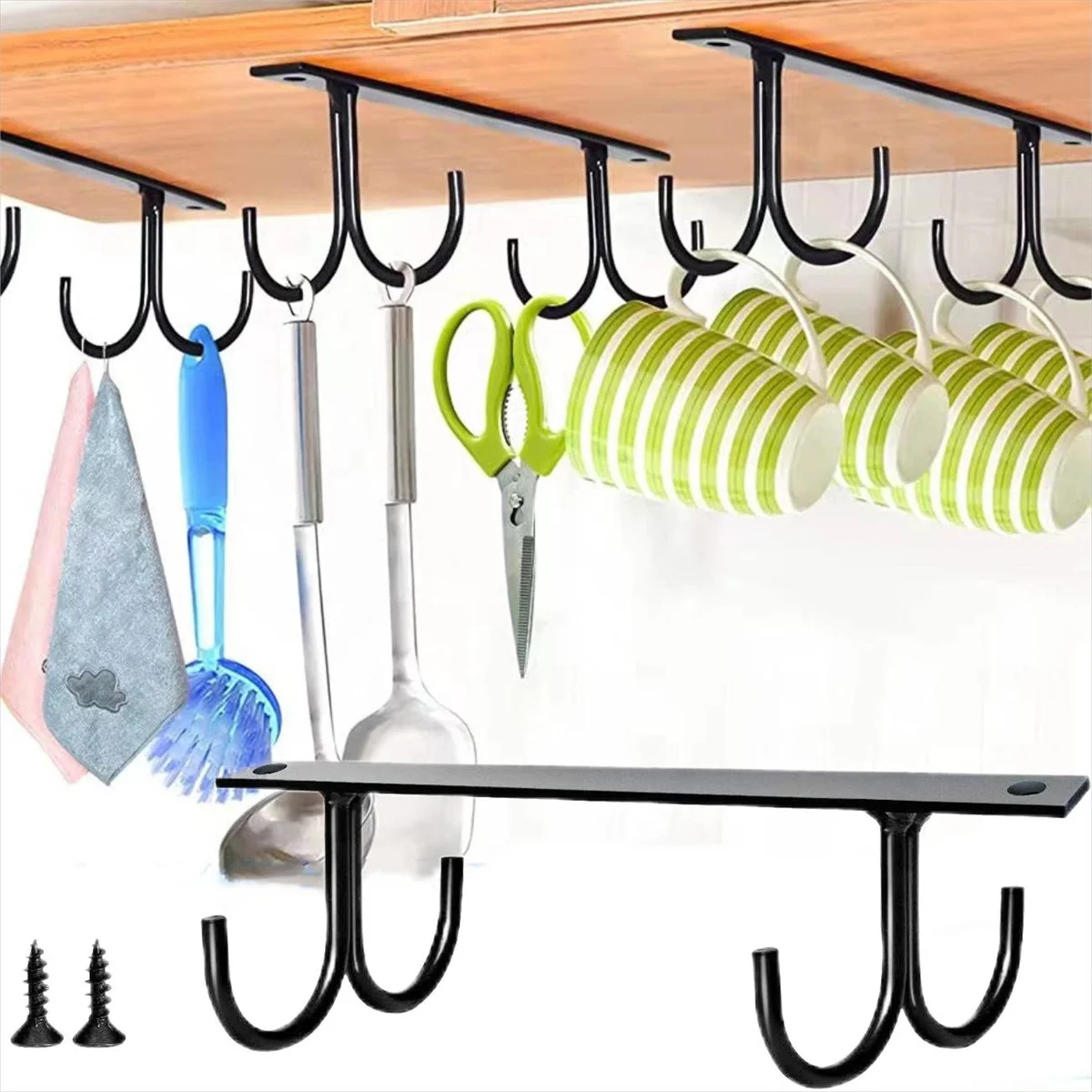 

2/4 Mugs Racks Under Cabinet Coffee Mug Holder With Coffee Cup Holder For Kitchen Under Cabinet Mug Rack For Kitchen Coffee Bar