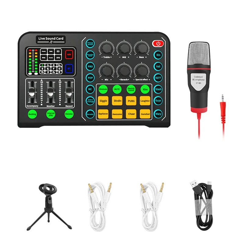 

Professional Audio Mixer With Microphone Set, Audio Interface With DJ For Streaming Gaming