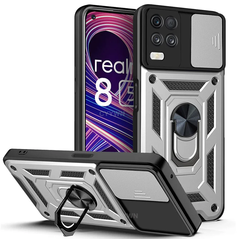 Slide camera shockproof armor case for Realme 8 Pro 8 5G 8i C21Y C25 C20 C11 C12 C3 C21 coque funda for OPPO A15S A16 A74 A54 best case for oppo Cases For OPPO