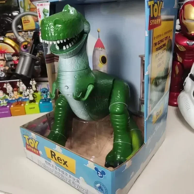 Anime Disney Toy Story 4 Figure Rex The Green Dinosaur Model Dolls Pvc Action Figurine Legs Can Move Collection Children Toy Gif