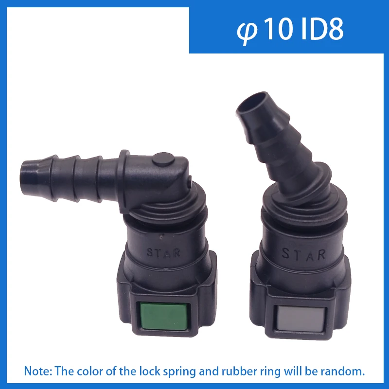 2pcs x D10 ID8 90&deg;/135&deg; Female Auto Car Fuel Line Hose Quick Release Connector Carburetor Part