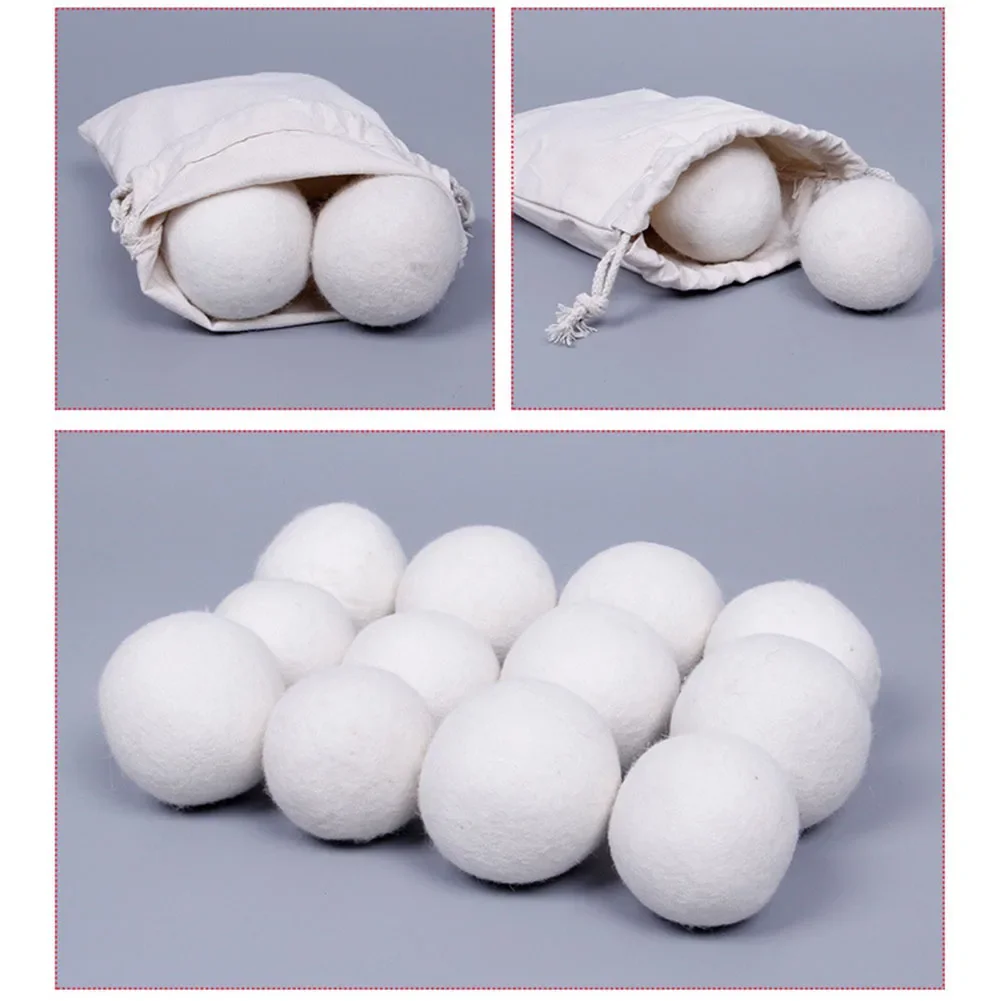 1-6PCS Wool Dryer Balls Reusable Softener Fluff Laundry Washing Machine Fleece Drying Clothes Washer Dry Balls Washing