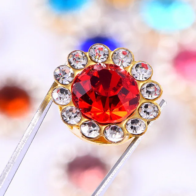 Strass In Vetro A Forma Di Fiore 18 Colori | Foro Laterale Per - Foto 10