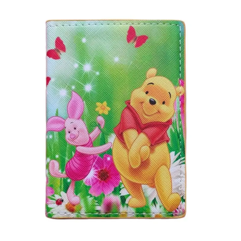 

Disney Winnie the Pooh Women's Travel Passport Cover Wallet Unisex Business Multifunction Credit Card Purse Organizer Case