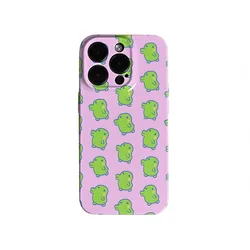 Artistic Simplicity Cute Pink Little Green Person Phone Case, Shockproof Protective - iPhone 11 Pro (1)