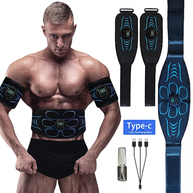 EMS Muscle Stimulator Abdominal Toning Belt Smart Muscle Toner Recharge Body Shaping Massage Belt Weight Loss Fitness Equipment
