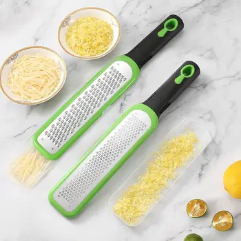 304 Stainless Steel Zester with Protective Cover with Handle Fruit and Vegetable Grater Sharp Convenient Lemon Grater