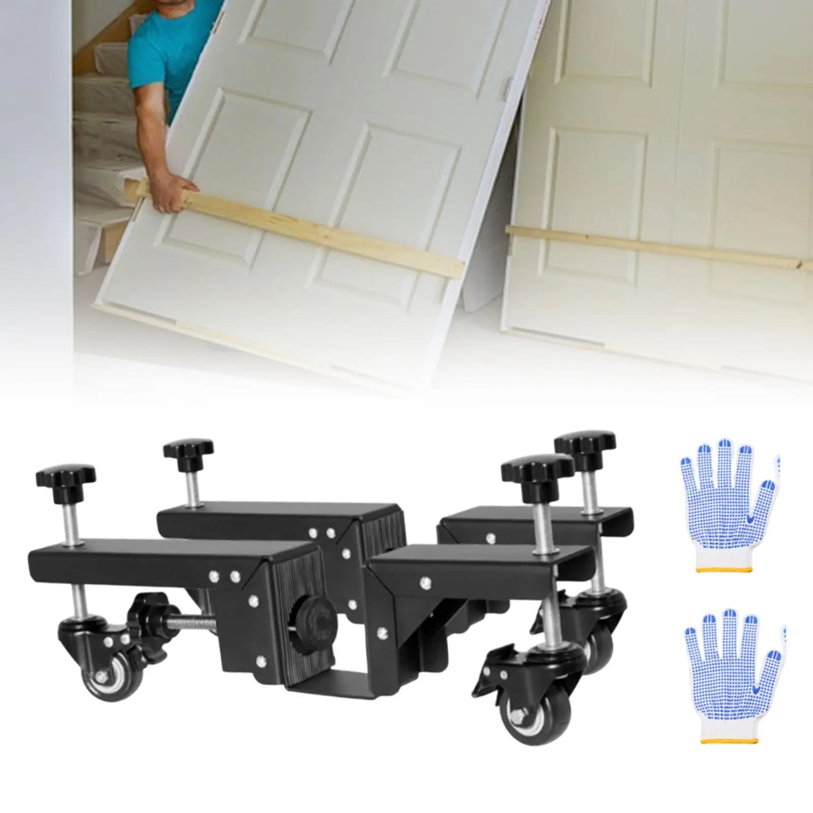 2 Pieces Heavy Duty Door Board Dollies Adjustable High Efficiency Door Board Lifter Carts for Slab Prehung High Performance