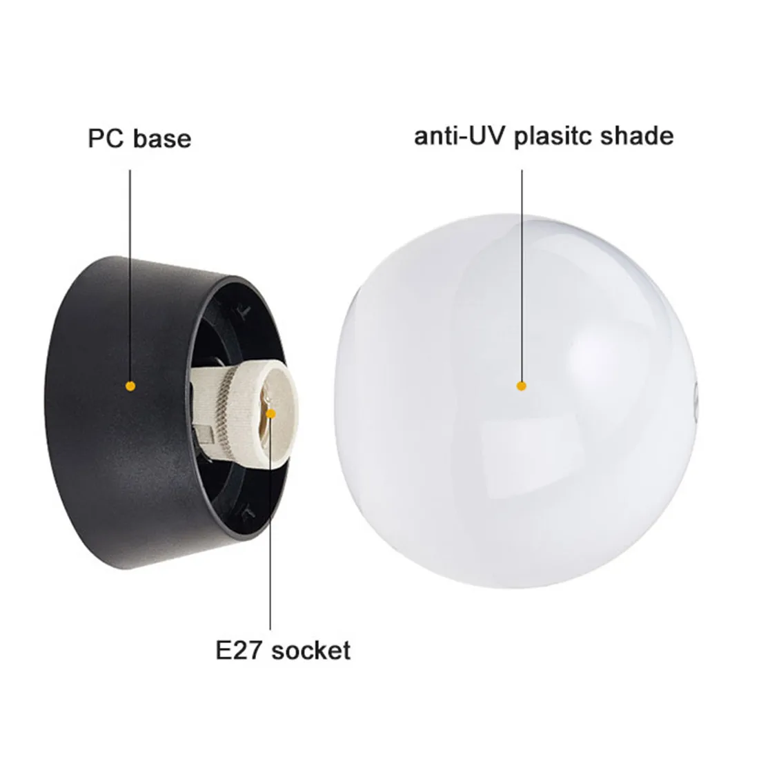 Outdoor Post Lamp Black Globe Shade Deck Lights Anti UV Fence Pillar Light for Yard Porch Dock Exterior Lantern Lighting 3