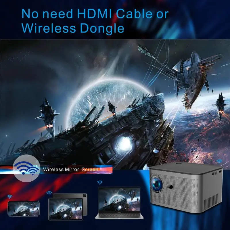 HY350 Smart Projector 4K 안드로이드 11 Dual Wifi6 300 ANSI Quad-core Allwinner H713 2GB 32GB 1080P Home Cinema Outdoor Pr