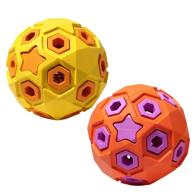 

Cat Dog Natural Rubber Chew Toy Geometric Safety Ball Pet Interactive Ball Bite Resistant Funny Soft Dog Training Accessories