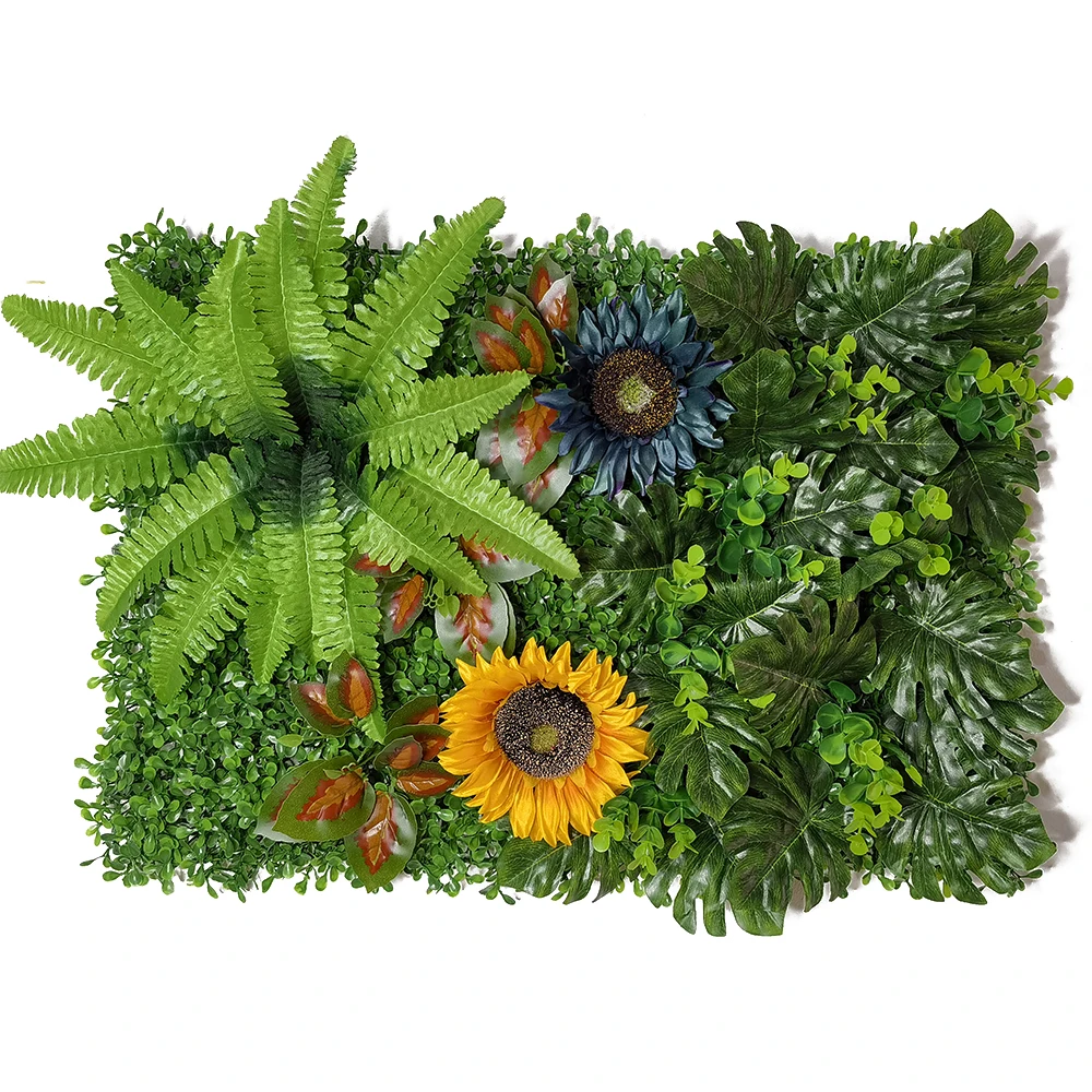 Haupt dekoration künstliche Pflanze Rasen Sonnenblume Wand Blatt Paneele Garten Schlafzimmer Fenster Plantas künstliche Para Decora cion – Detail 13