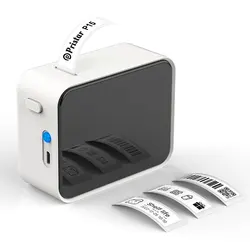 Portable Mini Bluetooth Thermal Label Printer - Inkless Wireless Labeling Machine (White Printer)
