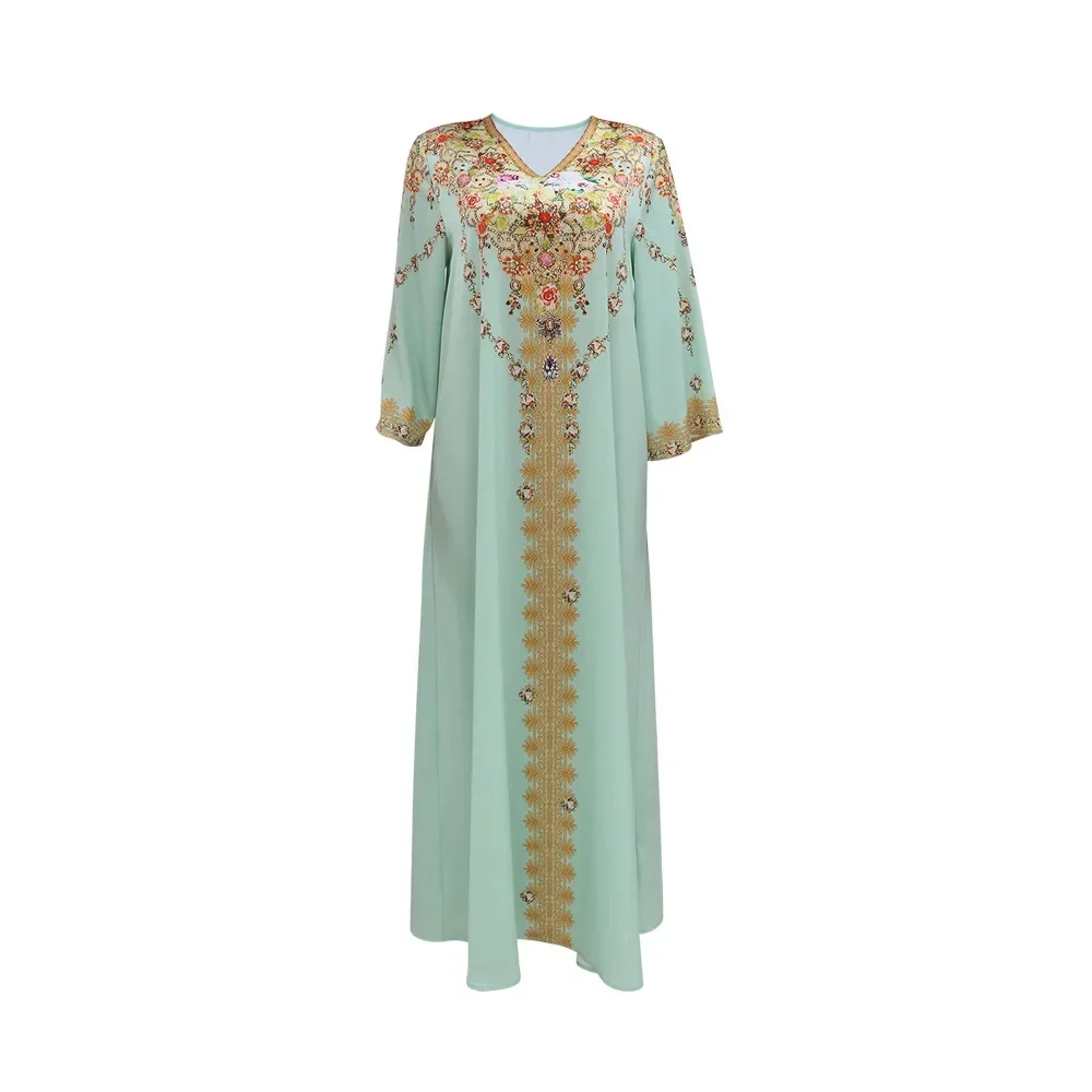 Abaya Dress Ethnic Fashion Printed Robe Muslim Dress