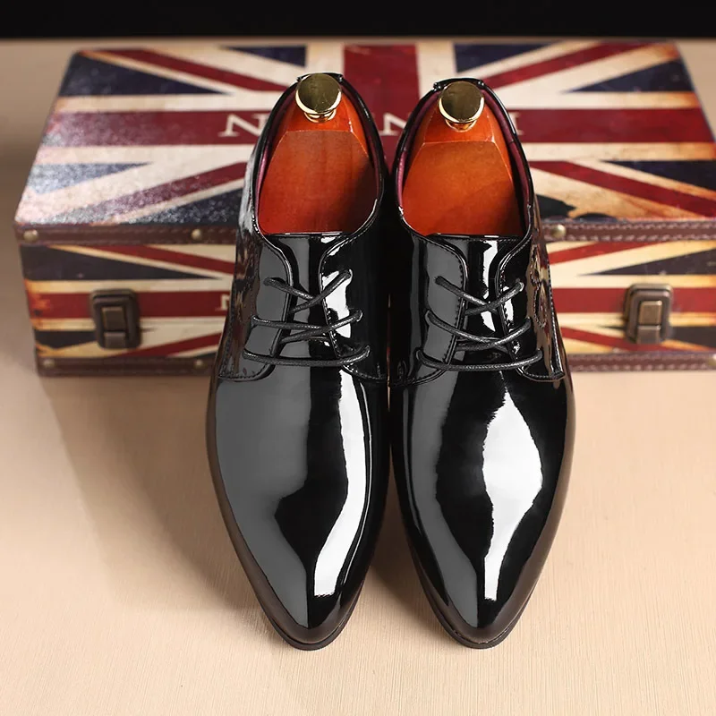 Men Formal Shoes Men Oxford Leather Dress Shoes Fashion Business Pointed Wedding Shoe