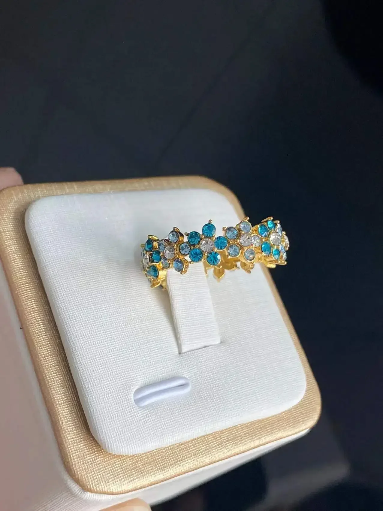 Finger Ring Wedding Ring Zircon Crystal Ring Milangirl Blue Zircon Plum Flower Infinity Floral Rings for Women Love
