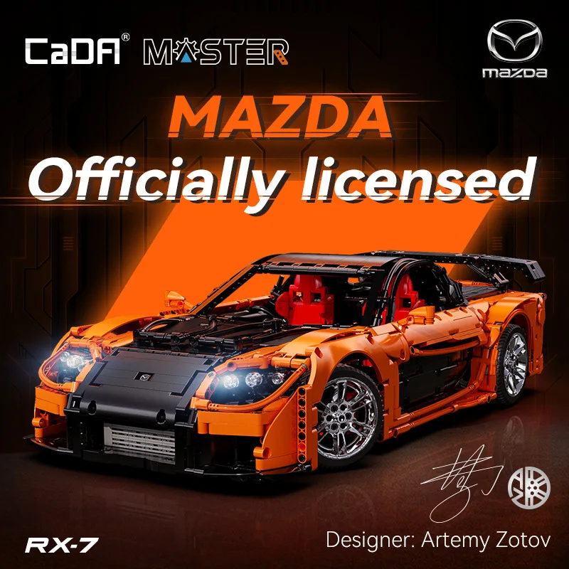Cada 1:8 Design MOC Artemy Zotov Racing Car Mazda RX-7 RC Sports