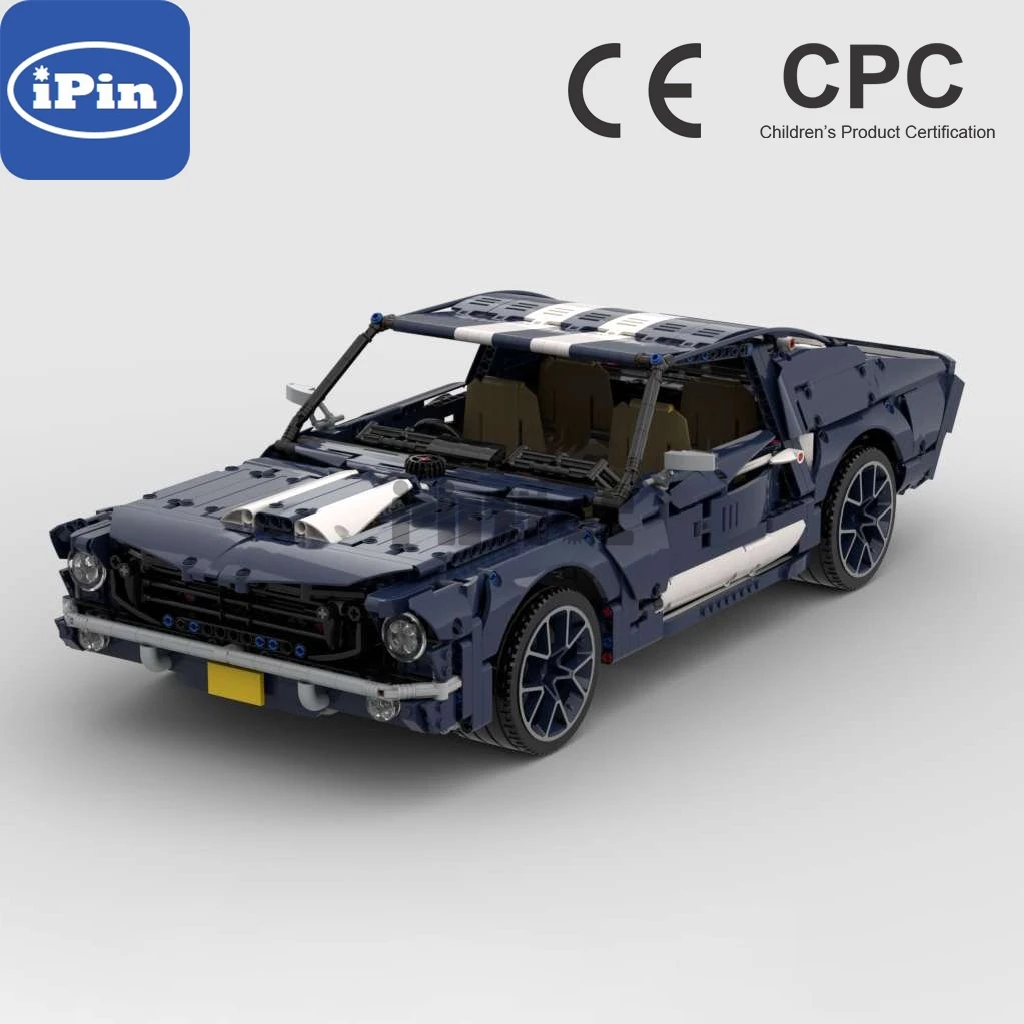 

Moc-57750 1967 gt-500 Mustang, спортивный автомобиль, статическая версия, 2962 шт., Электронный конструктор с технологией сращивания