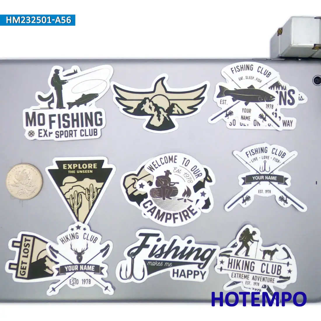 Outdoor-Abenteuer-Aufkleber-Set, Wandern, Klettern, Camping, Angeln, für Telefon, Auto, Laptop, Motorrad, lustiges Aufkleberpaket, 20/30/56 Stück – Detail 9