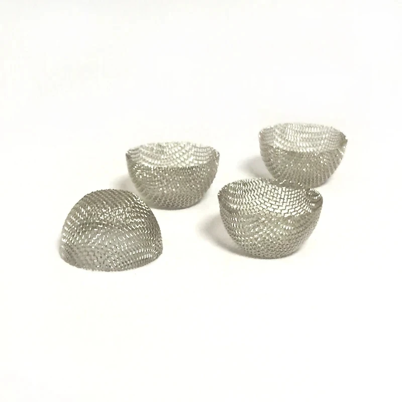 50pcs 60Mesh 12mm Diameter 8mm height 304 Stainless Steel Metal Filter Domed Bowl Silver Screens Smoking Pipe Filter Screen 6