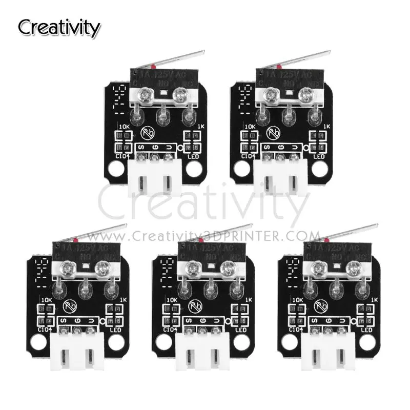 5/10PCS X/Y/Z Axis End Stop Limit Switch 3Pin N/O N/C Easy to Use Control 3D Printer Accessories Micro Switch for Ender 3 CR-10