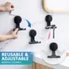 TAILI 2pcs Shaver Holder Washroom Wall Sucker Suction Cup Hook Razor No Drilling Bathroom Removable Reusable Shaver Holder Hook 5