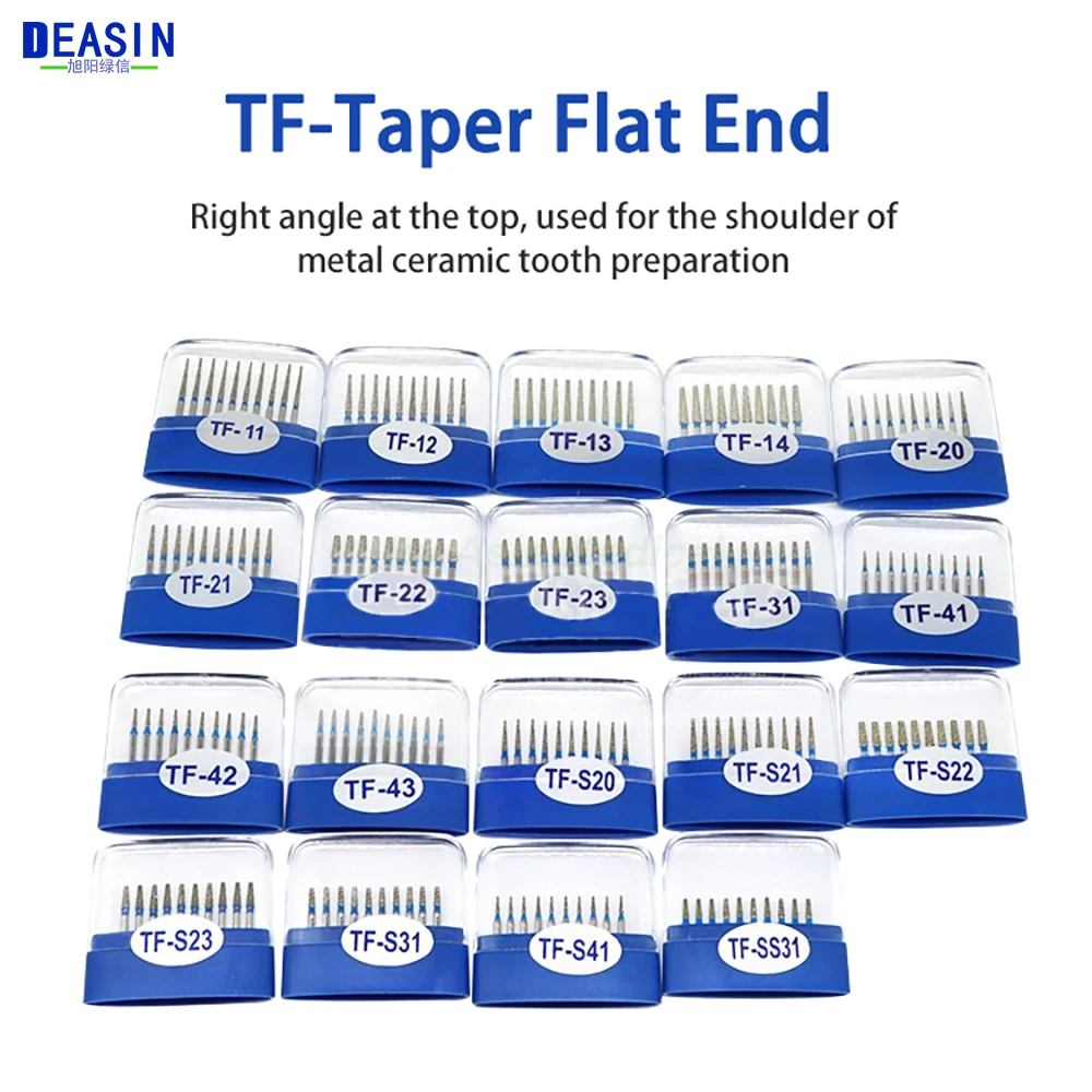 10pcs/box Dental Diamond Burs TF Series FG 1.6mm For handpiece Ceramics Composite Polishing Repair Kit Dentist Equipment 3