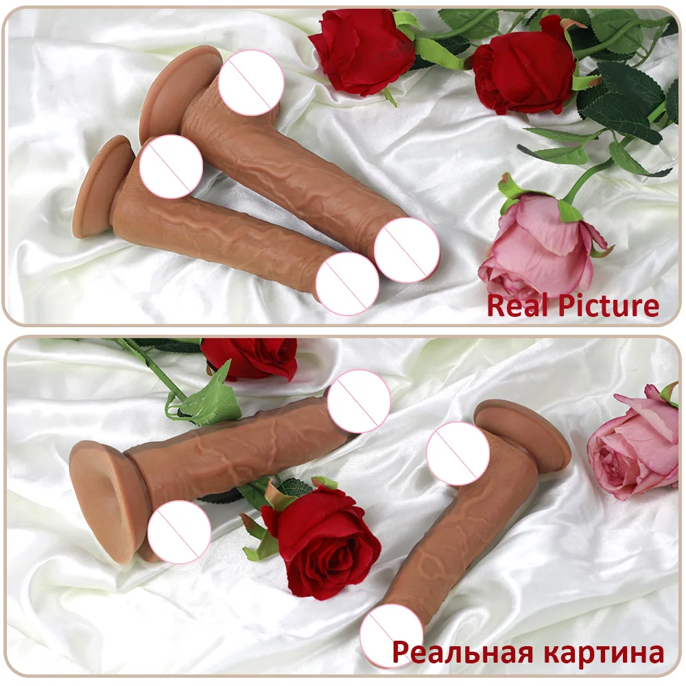 Sex Toys FLXUR Penis Realistic Dildo For Women Soft Flexible Suction Cup Female Masturbator