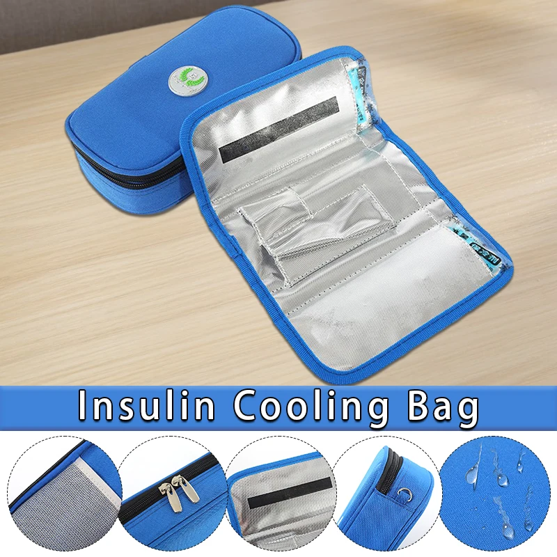 

Expandable Insulated Diabetic Bag for Portable Medication Cooler Bag for Insulin Pens and Blood Glucose Monitor Supplies