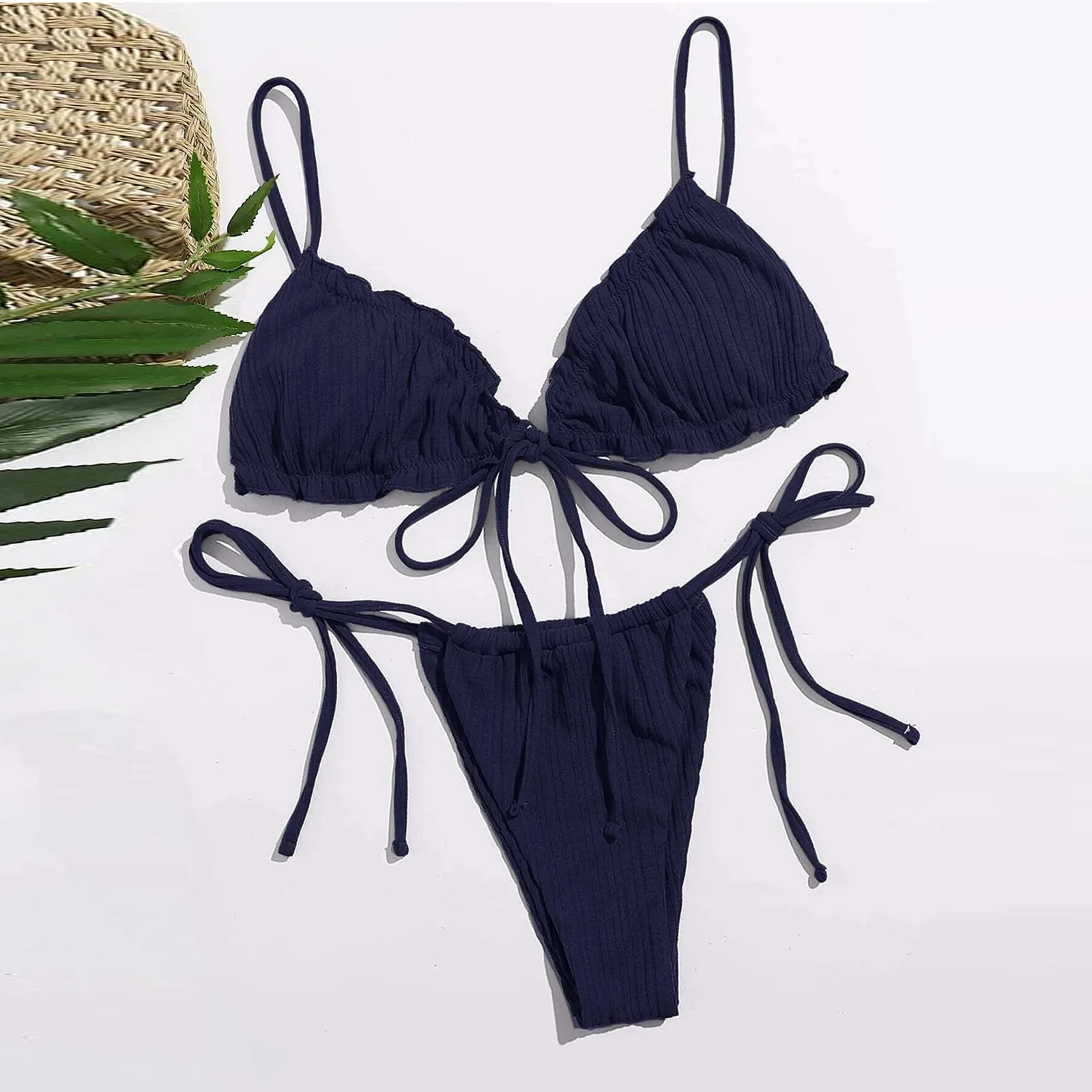 

Sexy Women Bikini Brazilian Swimsuit Push Up Bra Bikini Set Two Piece Swimwear High Cut Bathing Suit Beachwear Lace Up Bikini