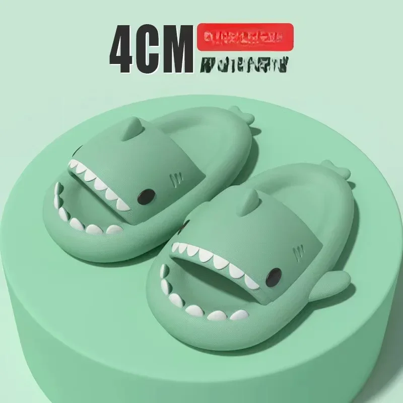 Summer Slippers Lovely Shark Slides Outdoor Women Shoes Flip Flops Men Couples Cartoon Eva Shoes Bathroom Non-Slip Sandals — view 6