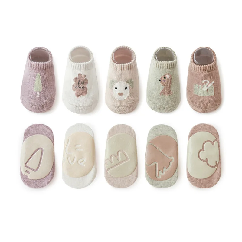 Kawaii Baby Anti-slip Floor Socks Cartoon Bear Dog Soft Cotton Print Toddler Boys Girls Newborn Gifts 0-3 Year Kids Accessories