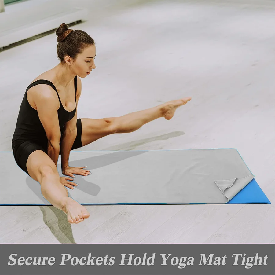 1-pcs Yoga Mat Towel - Microfibre quick-drying towel, non-slip, moisture wicking, suitable for hot yoga, power yoga 4