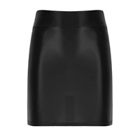 Sexy Female Women Glossy Patent Leather Skirt Ladies Low Rise Mini Skirt for Clubwear Party Pole Dancing Stage Performance - Image 5