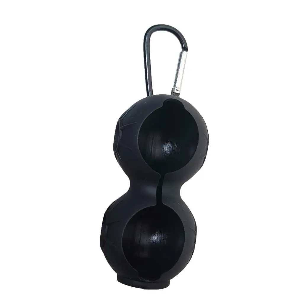 Dual Golf Ball Storage Bag Golf Ball Protective Cover Soft Silicone Waist Holder Fall Resistant Keyring Golfing Accessories
